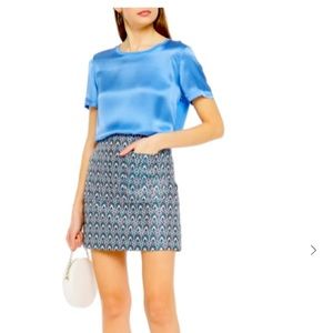 MAJE SILK BLUE TOP